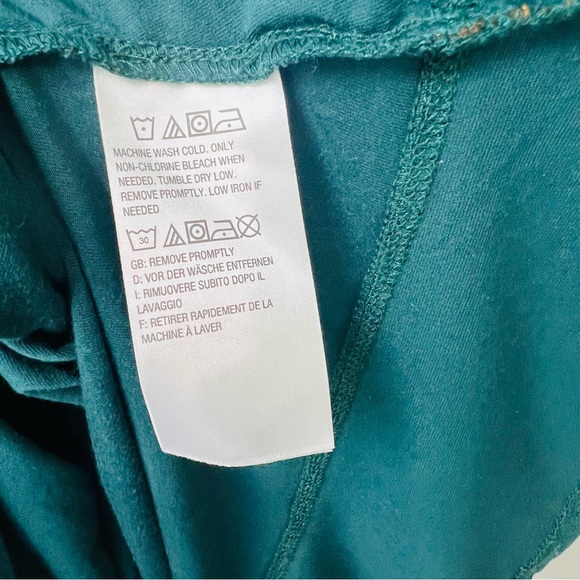 LOGO Lavish By Lori Goldstein Teal Lace Overlay Lagenlook Blouse - Picture 6 of 9